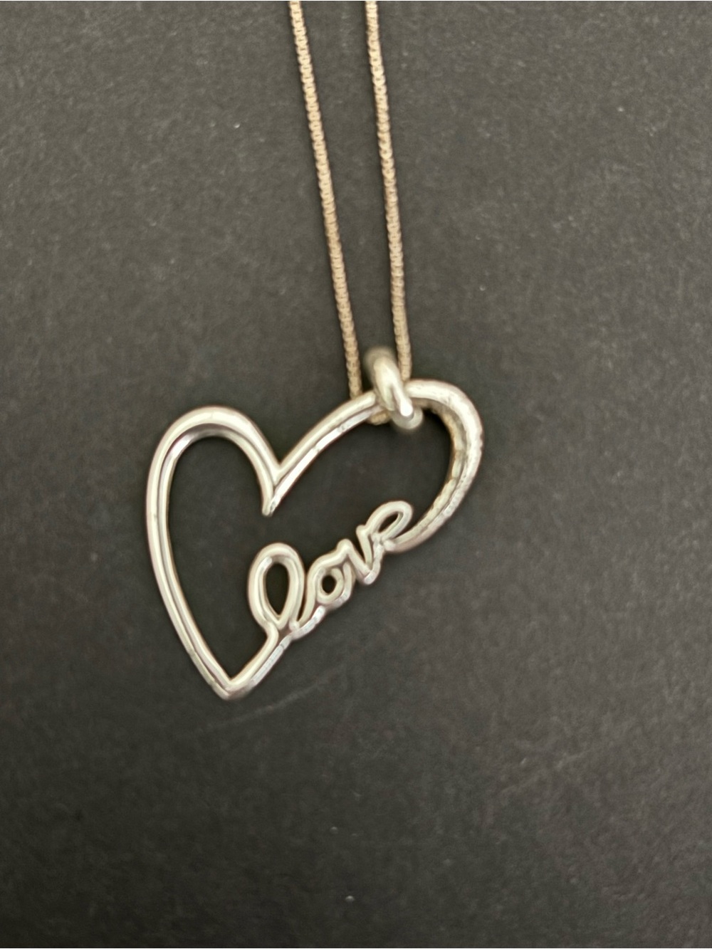 Silver Heart 'Love' Pendant Necklace - Women's Jewelry